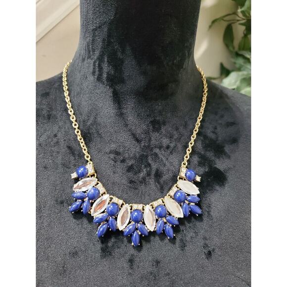 Unbranded Jewelry - Women's Blue & Clear Teardrop Cluster Stylish Fashion Necklace